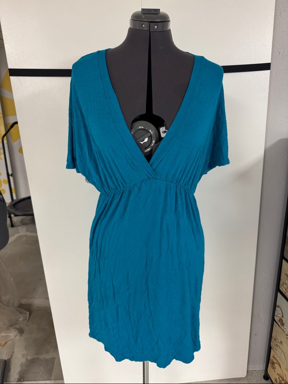 Teal V-Neck Women’s Swim Coverup Dress